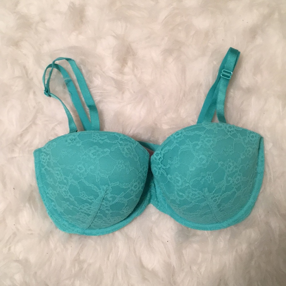 NWT teal lace balconet bra 34DD